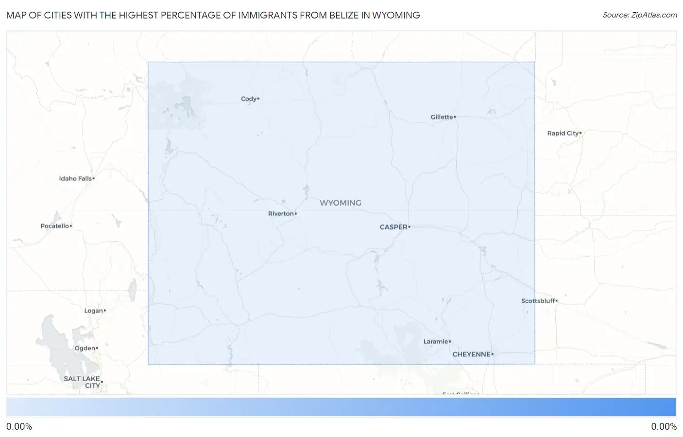 Cities with the Highest Percentage of Immigrants from Belize in Wyoming Map