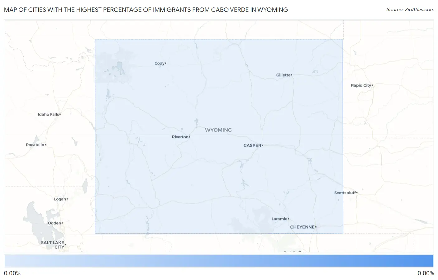 Cities with the Highest Percentage of Immigrants from Cabo Verde in Wyoming Map