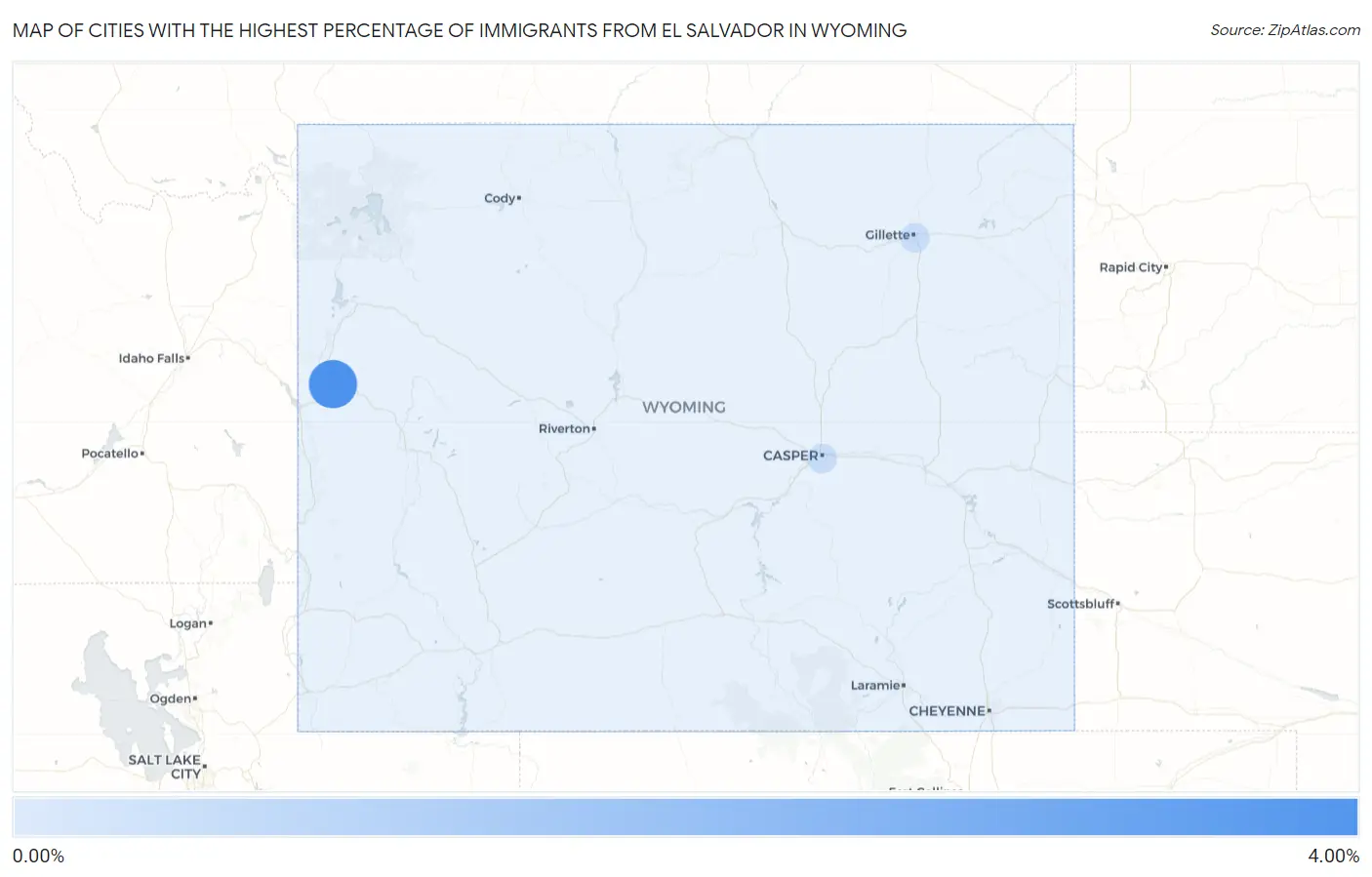 Cities with the Highest Percentage of Immigrants from El Salvador in Wyoming Map
