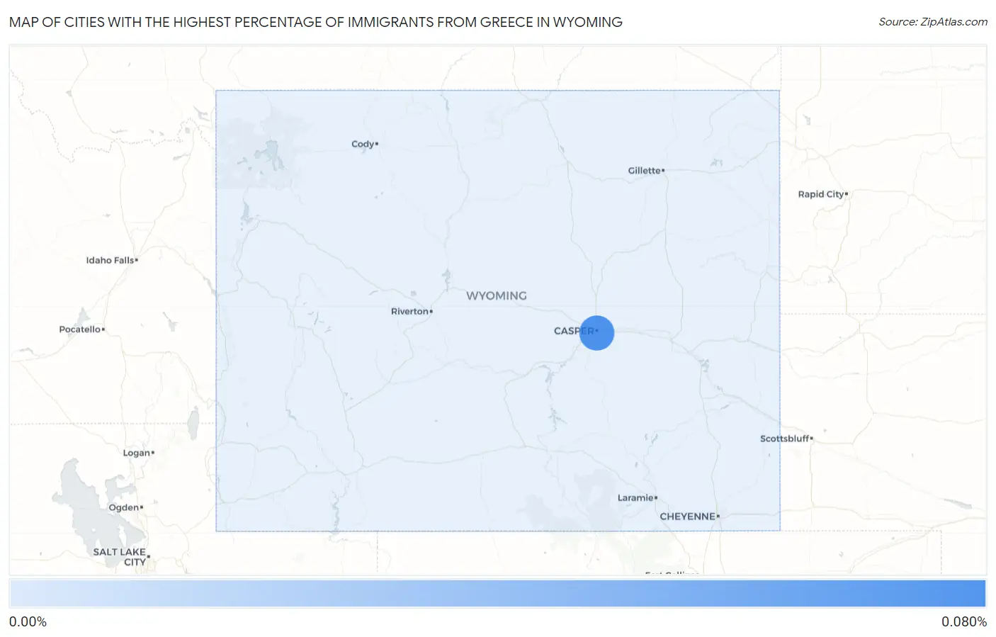 Cities with the Highest Percentage of Immigrants from Greece in Wyoming Map