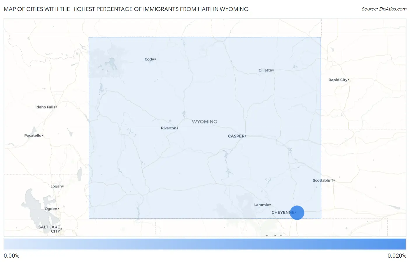 Cities with the Highest Percentage of Immigrants from Haiti in Wyoming Map