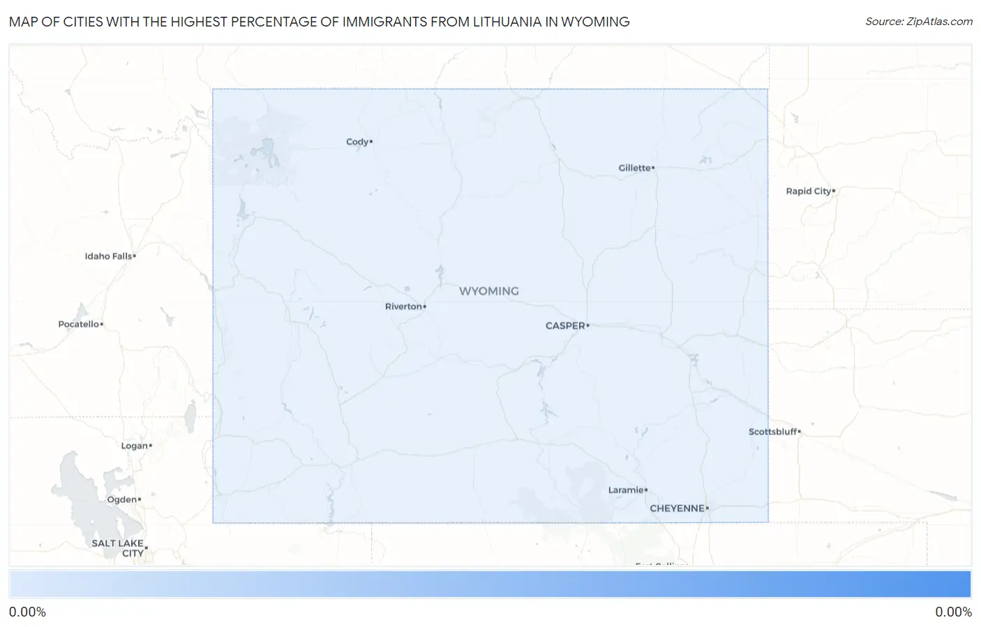 Cities with the Highest Percentage of Immigrants from Lithuania in Wyoming Map