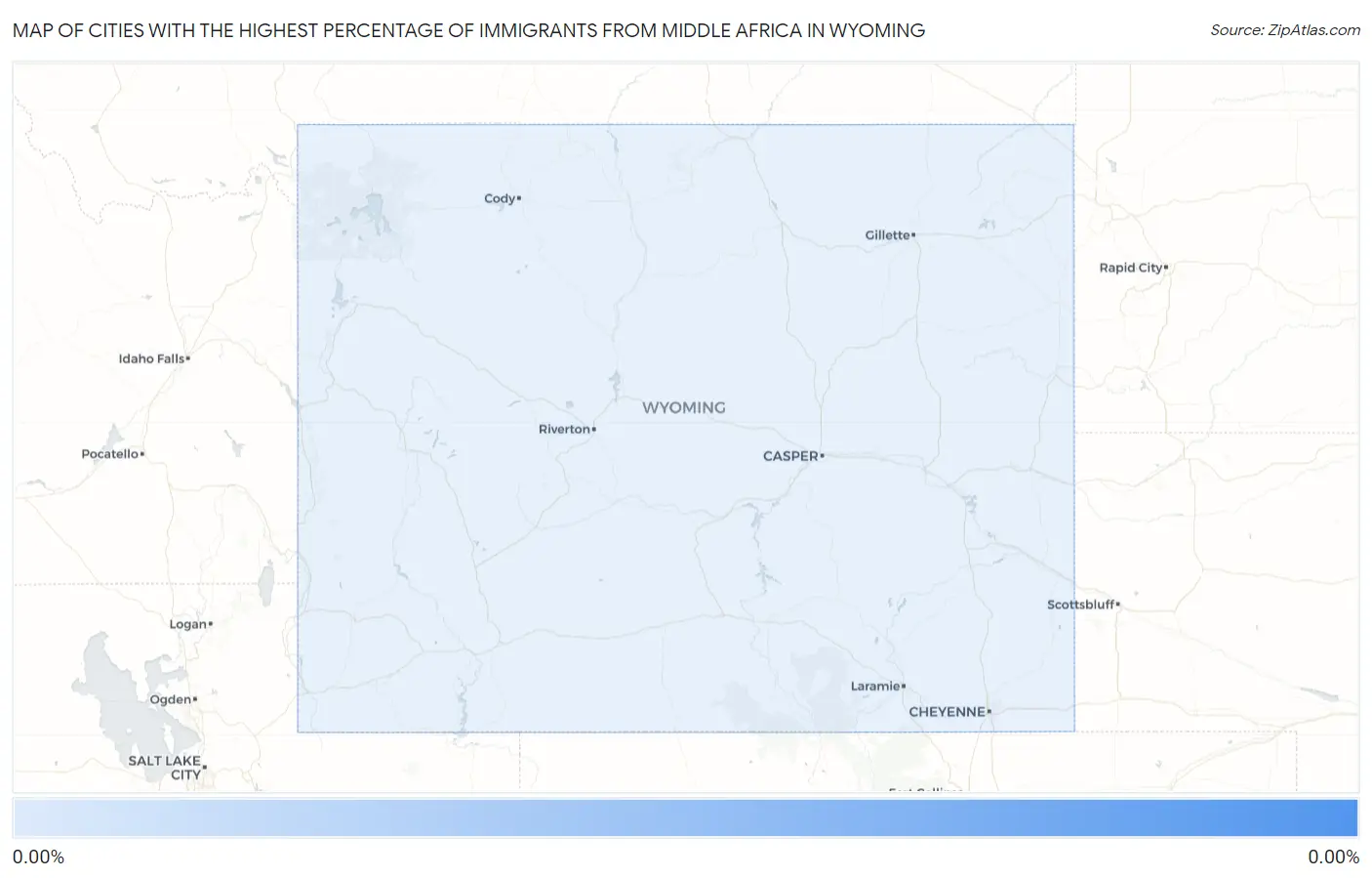 Cities with the Highest Percentage of Immigrants from Middle Africa in Wyoming Map