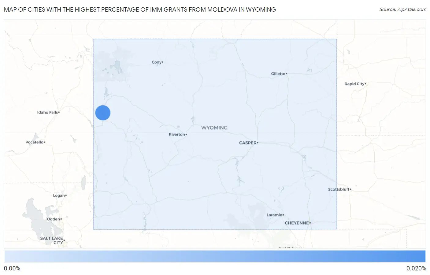 Cities with the Highest Percentage of Immigrants from Moldova in Wyoming Map