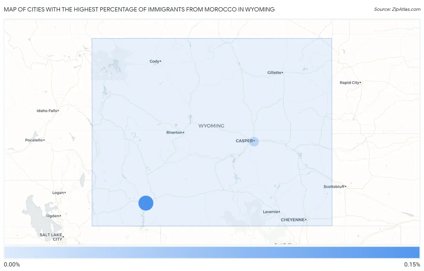 Cities with the Highest Percentage of Immigrants from Morocco in Wyoming Map
