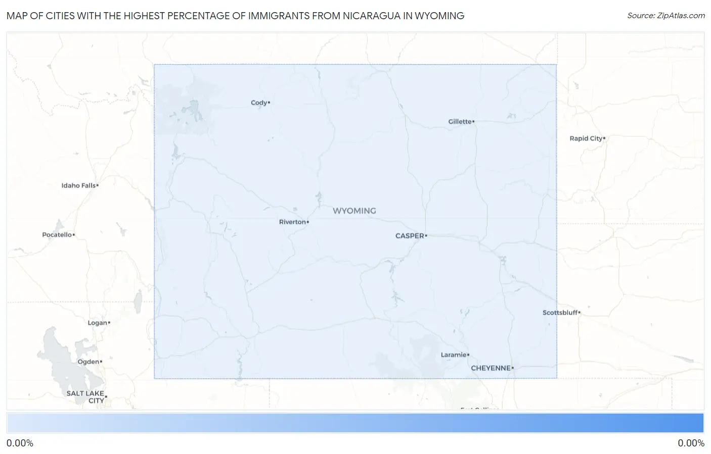 Cities with the Highest Percentage of Immigrants from Nicaragua in Wyoming Map
