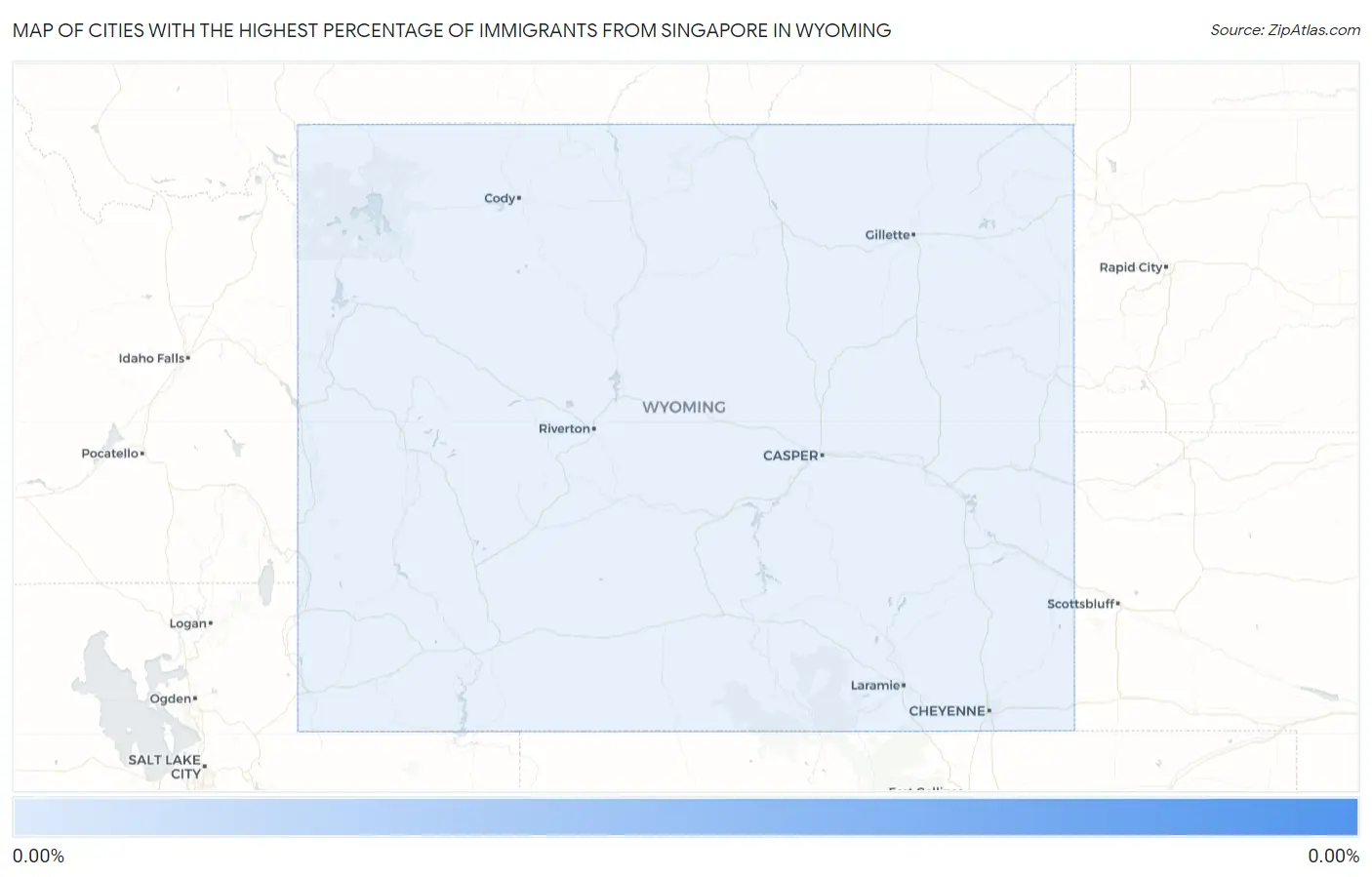 Cities with the Highest Percentage of Immigrants from Singapore in Wyoming Map