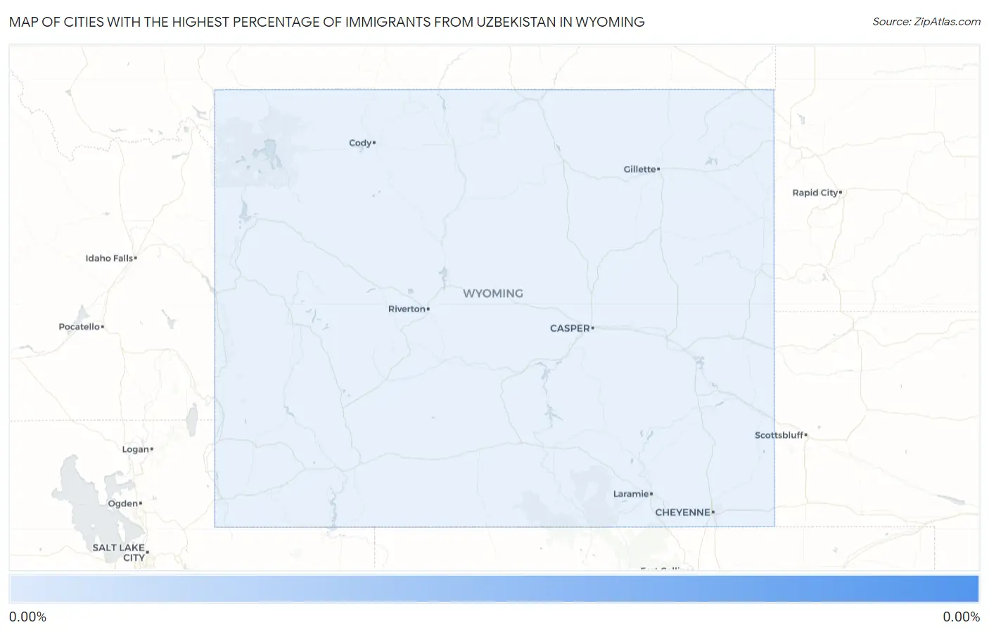 Cities with the Highest Percentage of Immigrants from Uzbekistan in Wyoming Map
