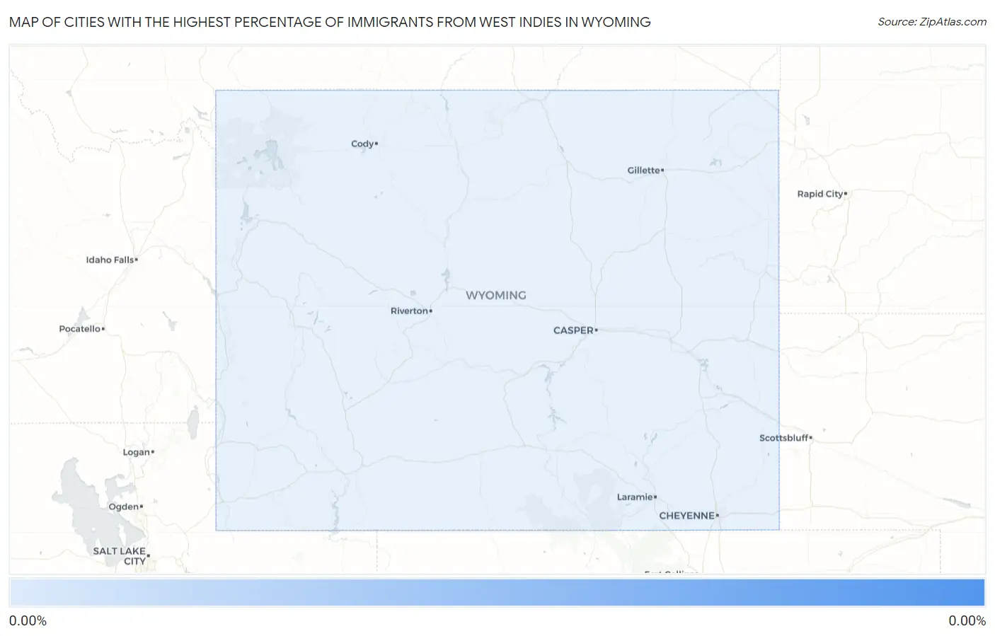 Cities with the Highest Percentage of Immigrants from West Indies in Wyoming Map