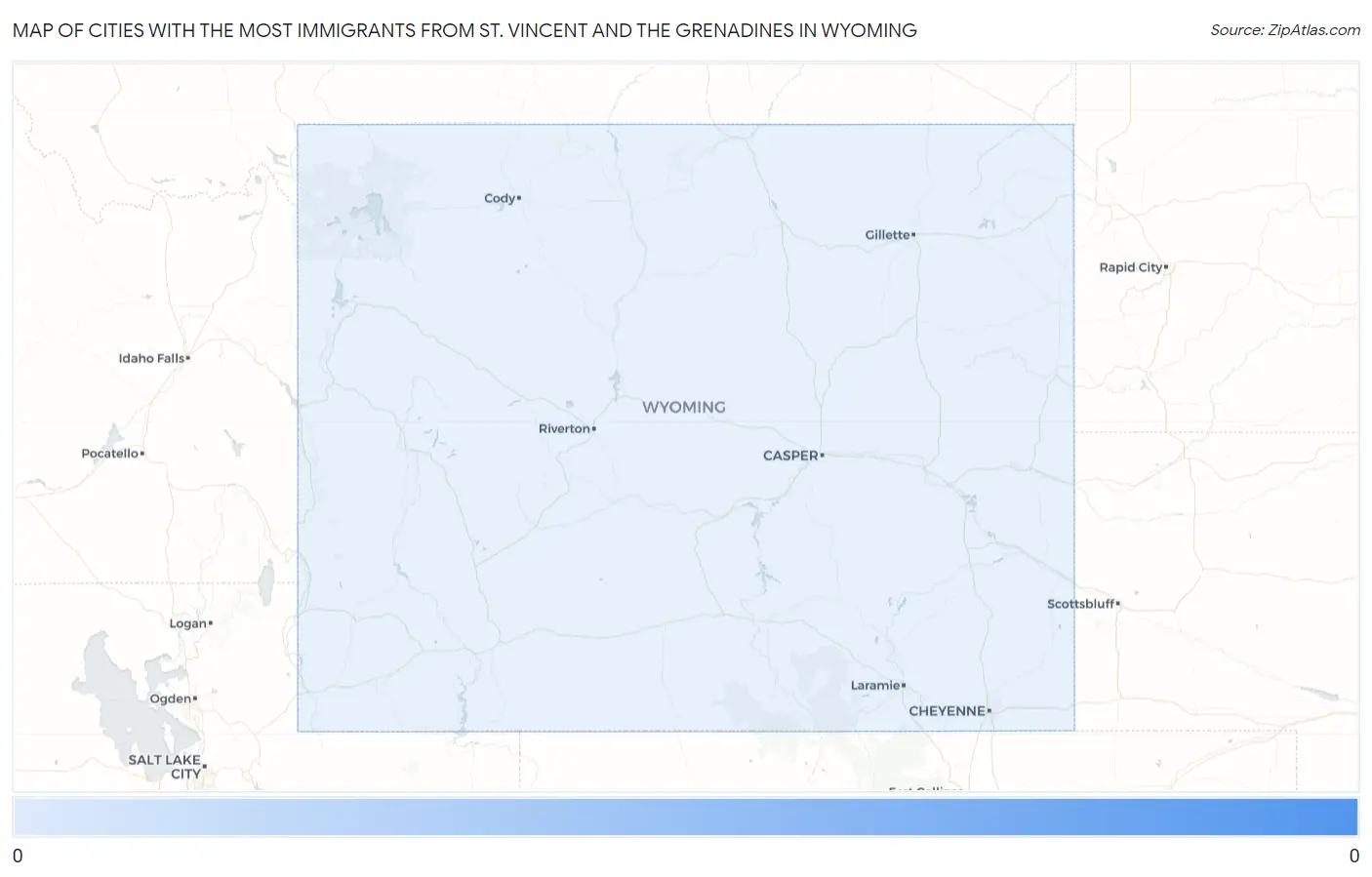 Cities with the Most Immigrants from St. Vincent and the Grenadines in Wyoming Map