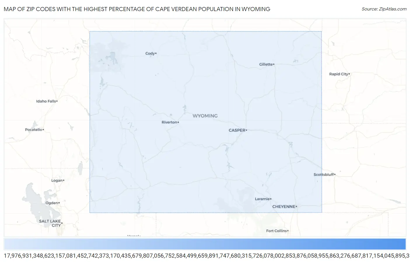 Zip Codes with the Highest Percentage of Cape Verdean Population in Wyoming Map