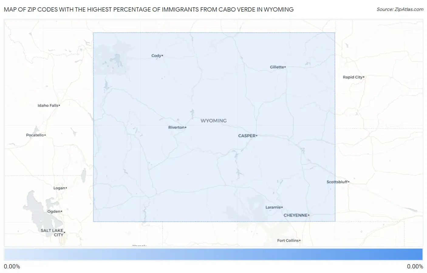 Zip Codes with the Highest Percentage of Immigrants from Cabo Verde in Wyoming Map