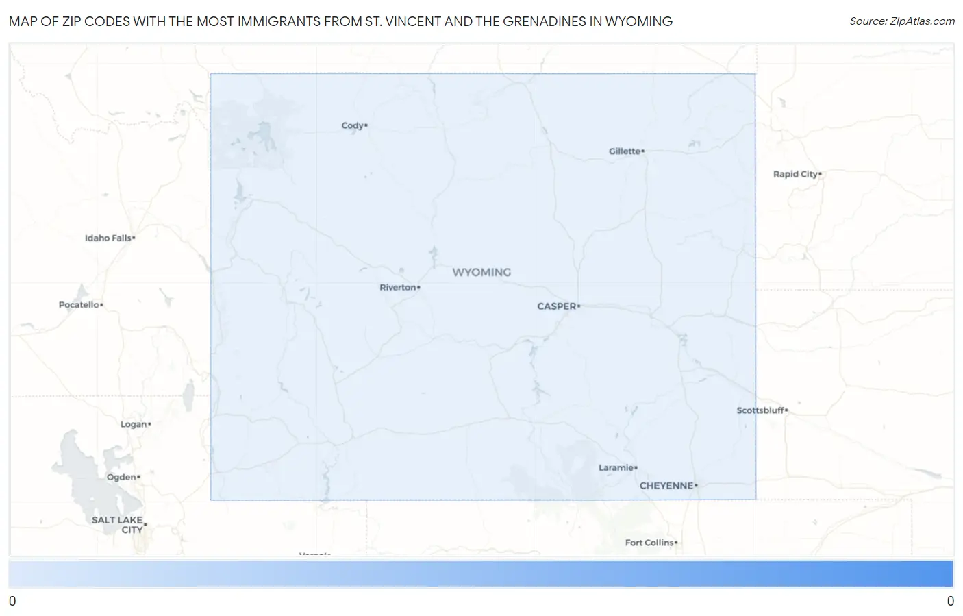Zip Codes with the Most Immigrants from St. Vincent and the Grenadines in Wyoming Map