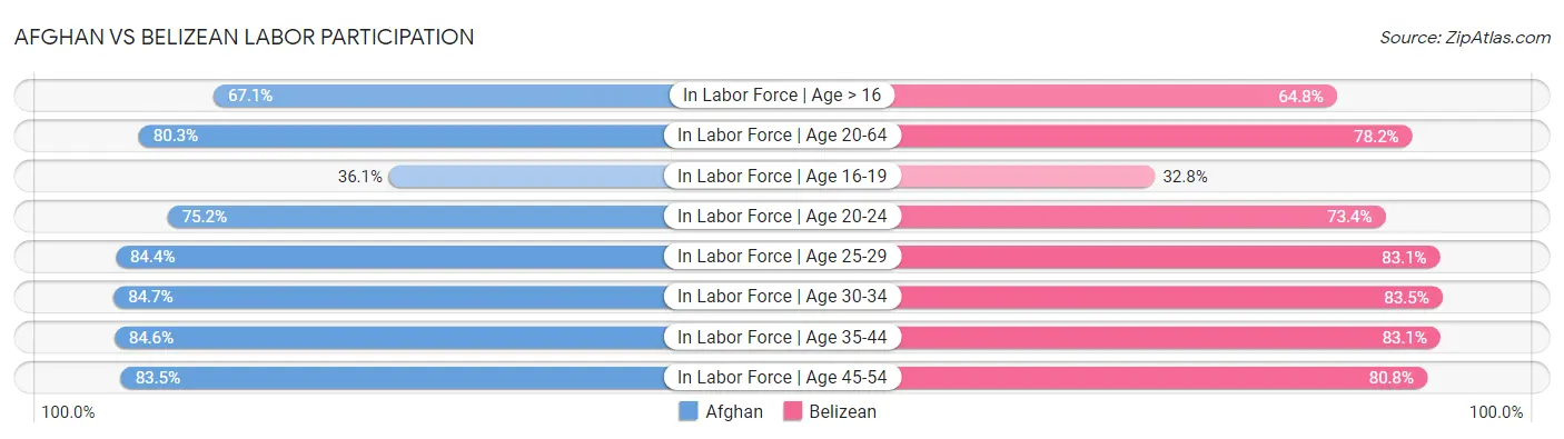 Afghan vs Belizean Labor Participation