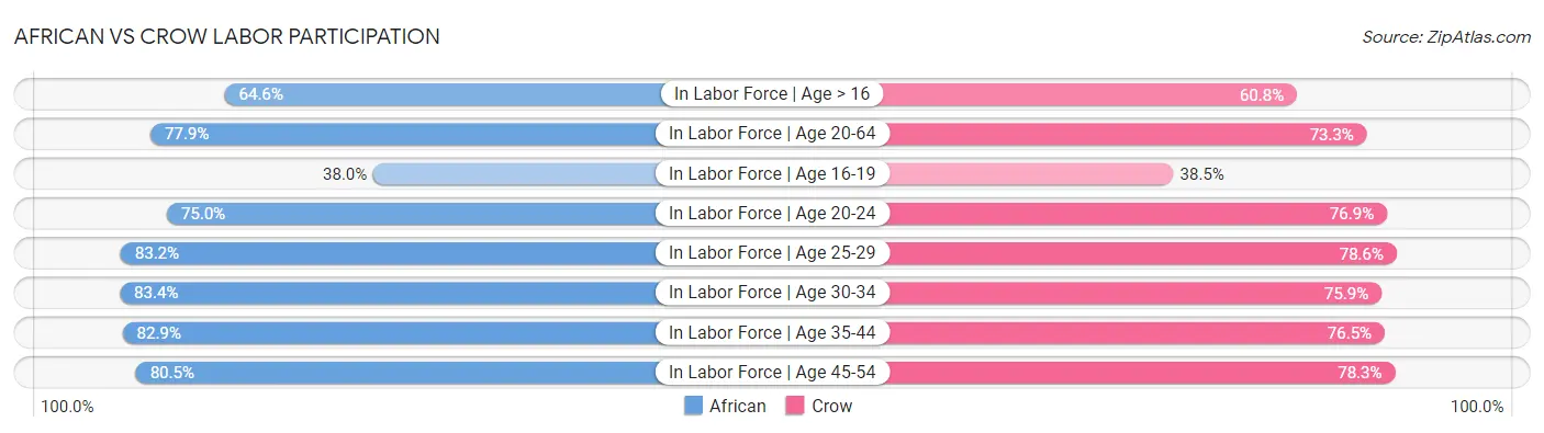 African vs Crow Labor Participation