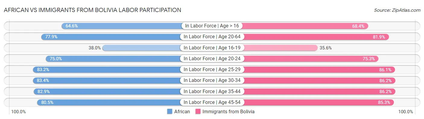 African vs Immigrants from Bolivia Labor Participation