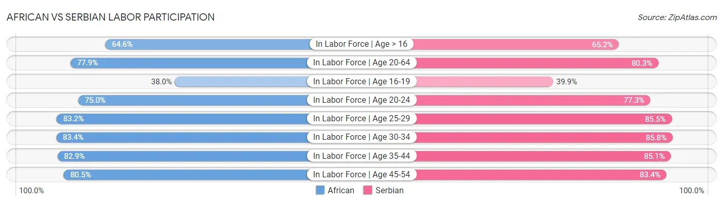 African vs Serbian Labor Participation