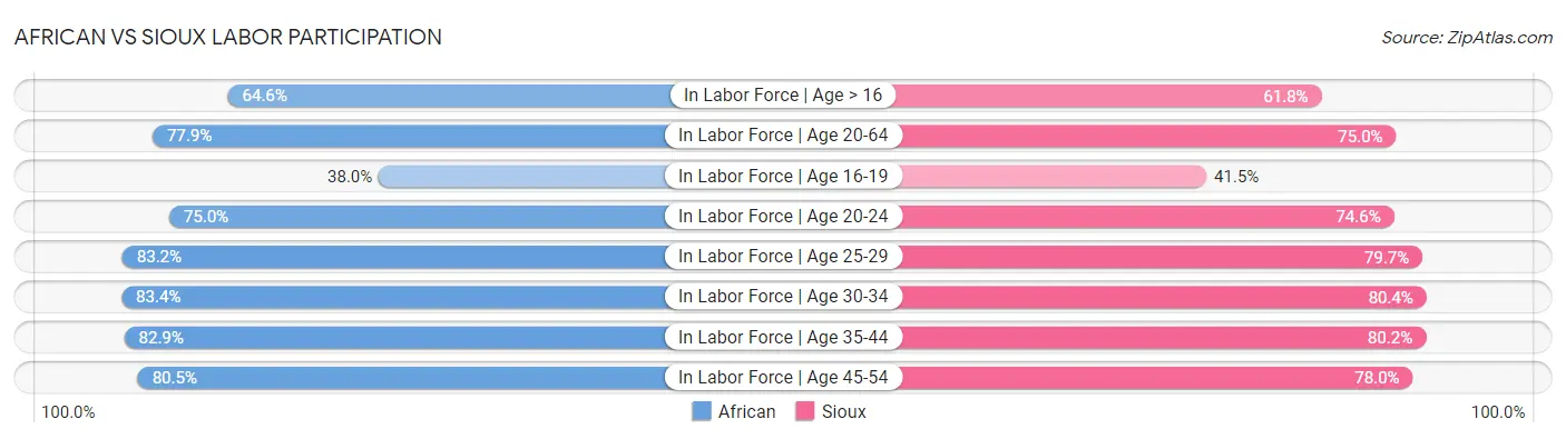African vs Sioux Labor Participation
