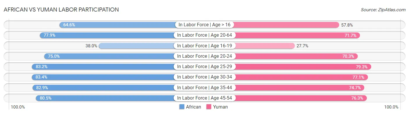 African vs Yuman Labor Participation