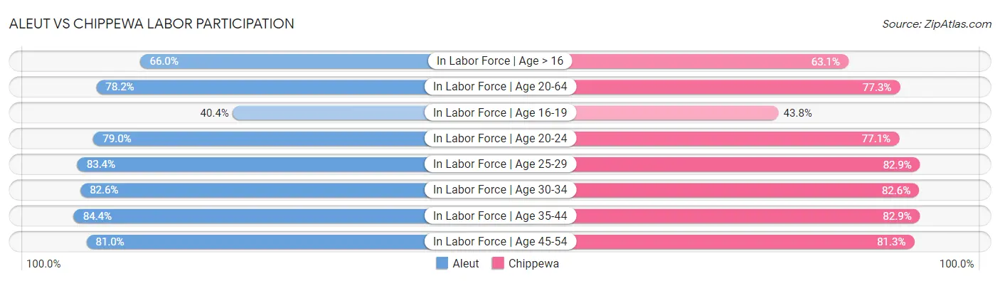 Aleut vs Chippewa Labor Participation