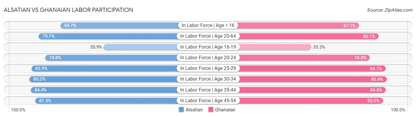 Alsatian vs Ghanaian Labor Participation