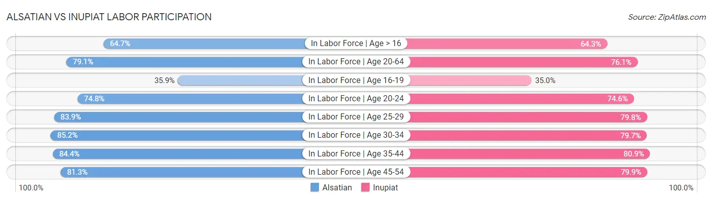 Alsatian vs Inupiat Labor Participation