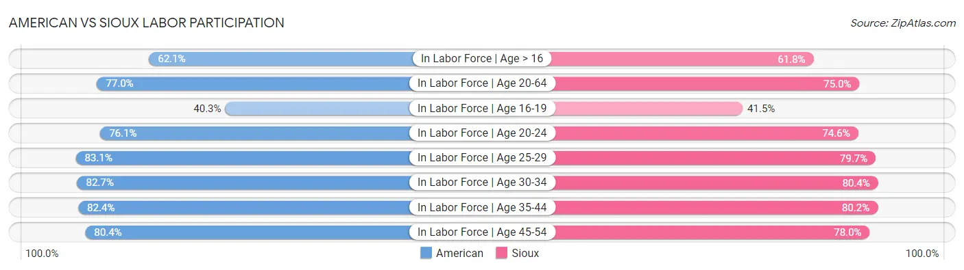 American vs Sioux Labor Participation