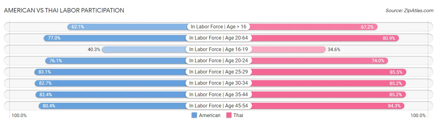 American vs Thai Labor Participation