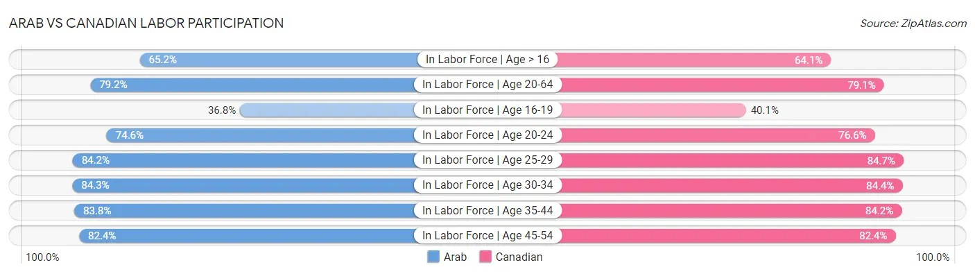 Arab vs Canadian Labor Participation
