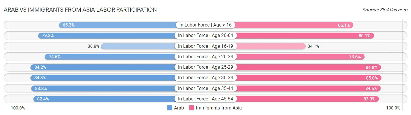 Arab vs Immigrants from Asia Labor Participation