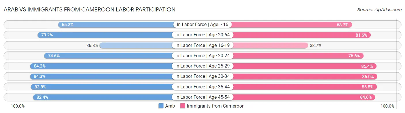 Arab vs Immigrants from Cameroon Labor Participation