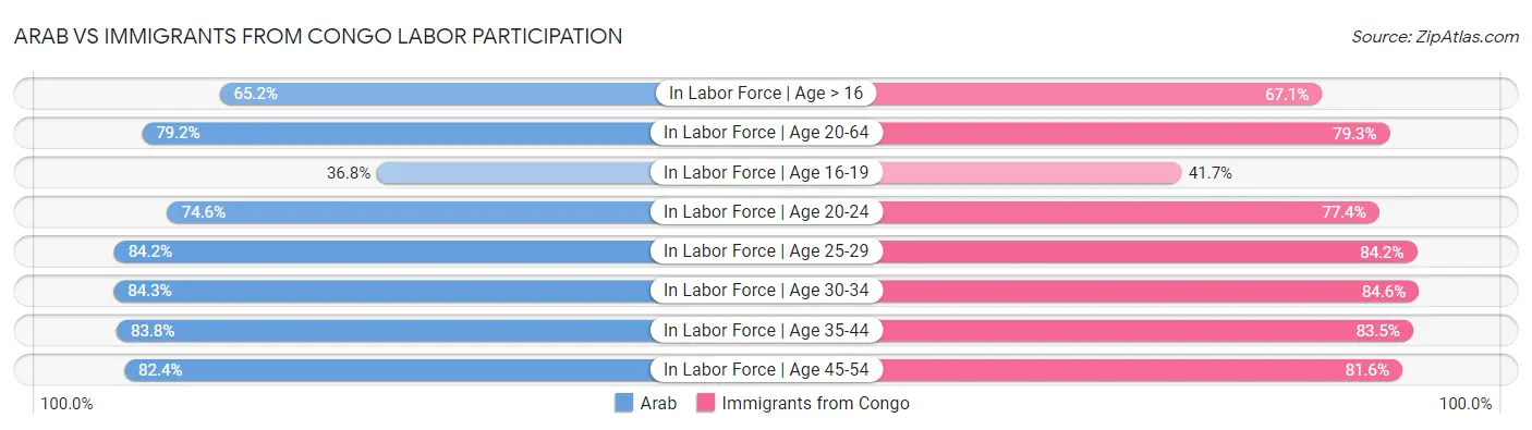 Arab vs Immigrants from Congo Labor Participation
