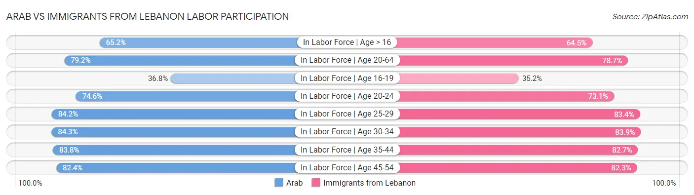 Arab vs Immigrants from Lebanon Labor Participation