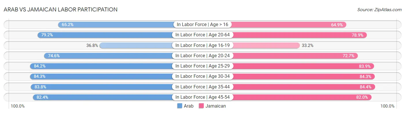 Arab vs Jamaican Labor Participation