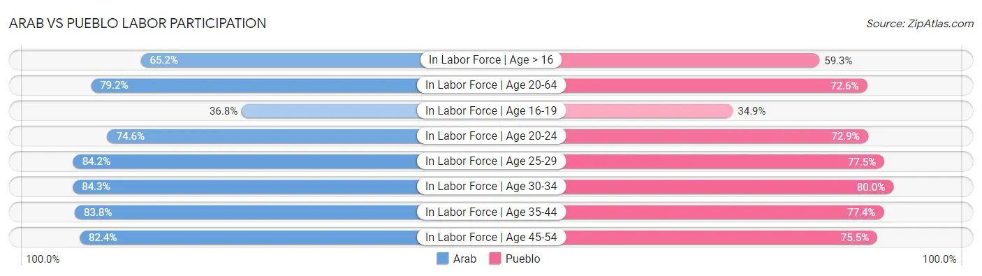Arab vs Pueblo Labor Participation