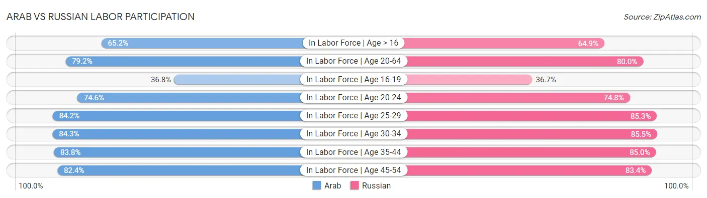Arab vs Russian Labor Participation