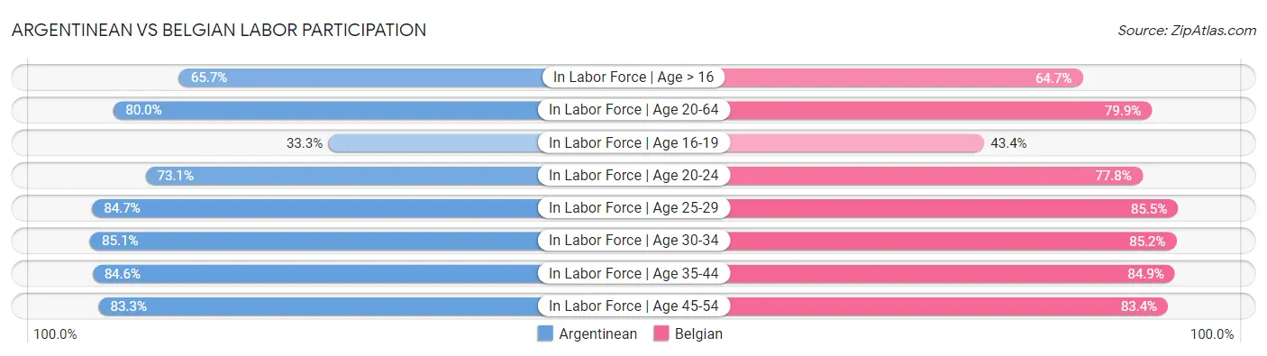 Argentinean vs Belgian Labor Participation