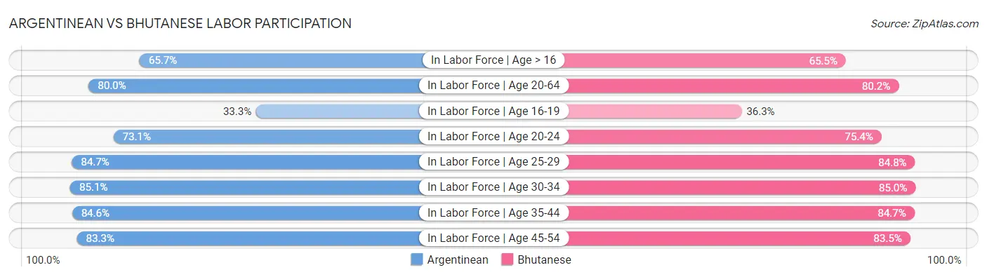 Argentinean vs Bhutanese Labor Participation