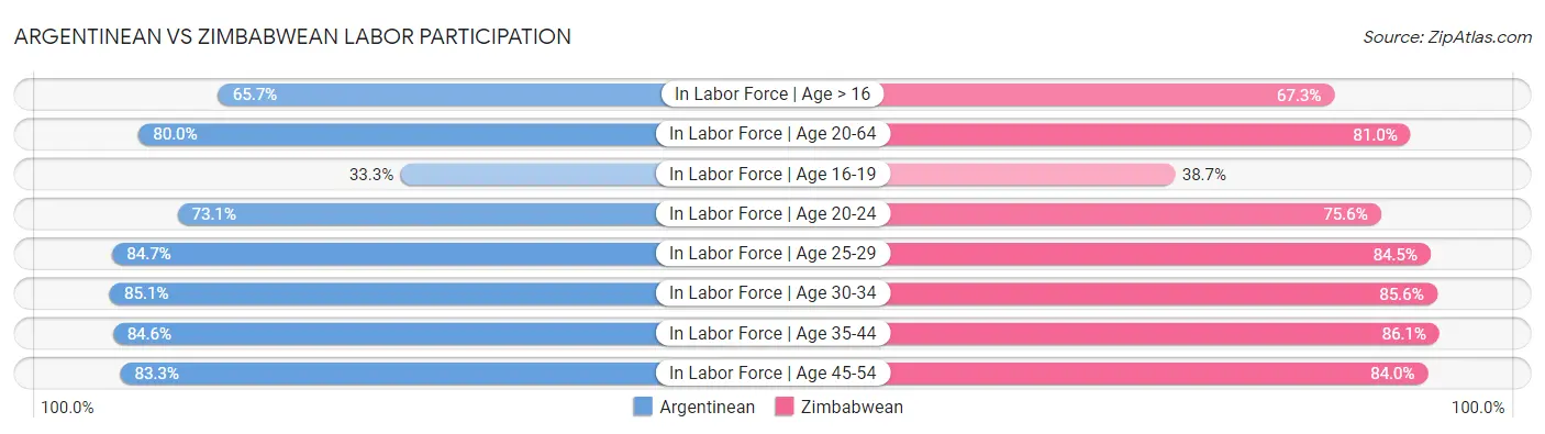 Argentinean vs Zimbabwean Labor Participation