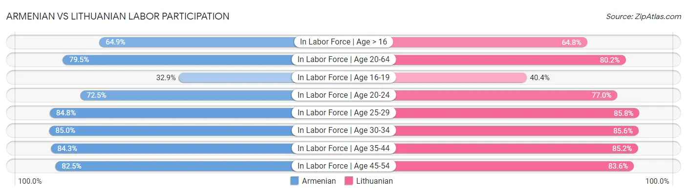 Armenian vs Lithuanian Labor Participation