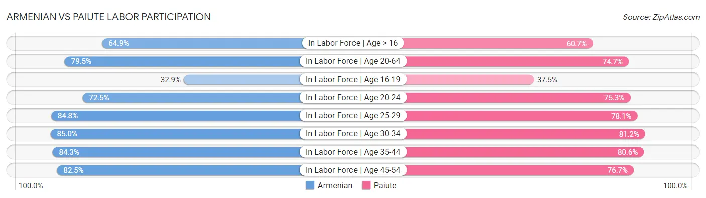 Armenian vs Paiute Labor Participation