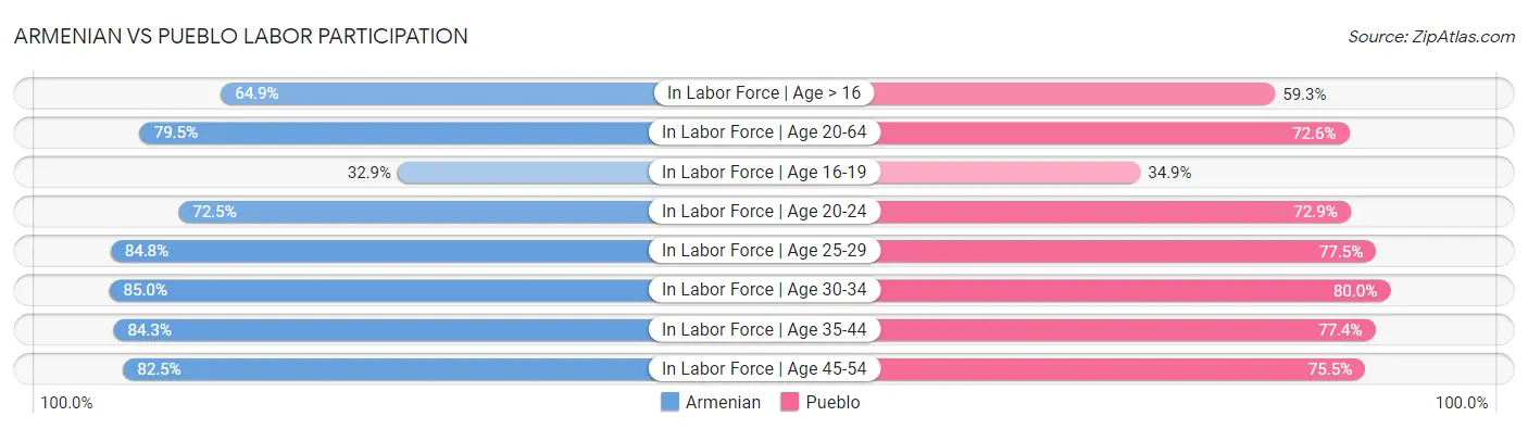 Armenian vs Pueblo Labor Participation