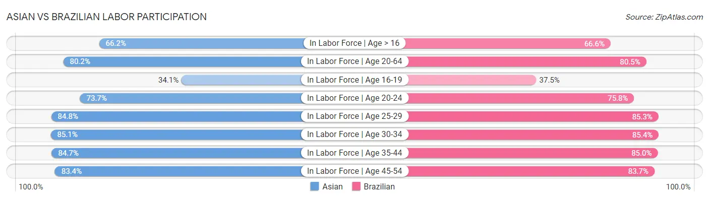 Asian vs Brazilian Labor Participation