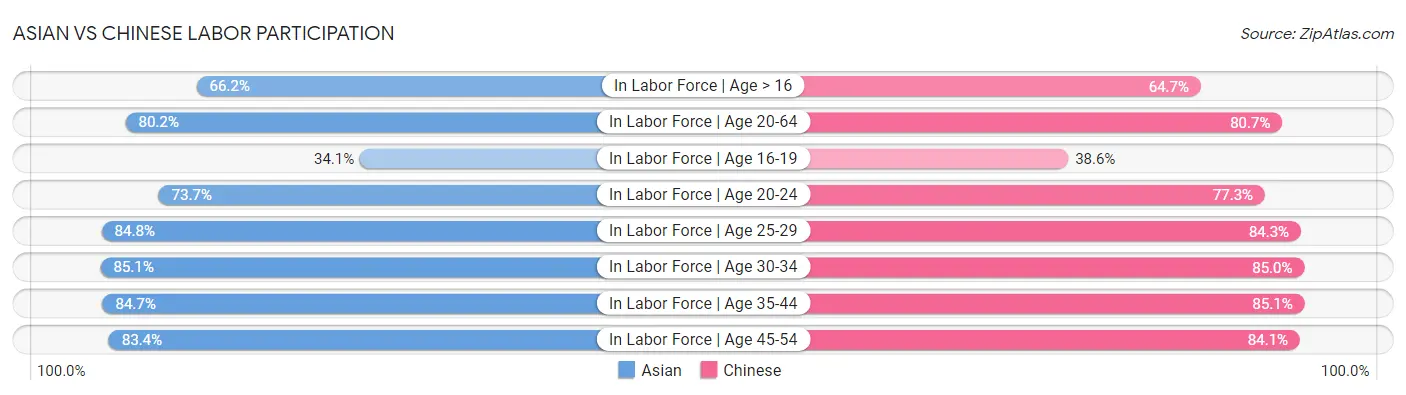 Asian vs Chinese Labor Participation