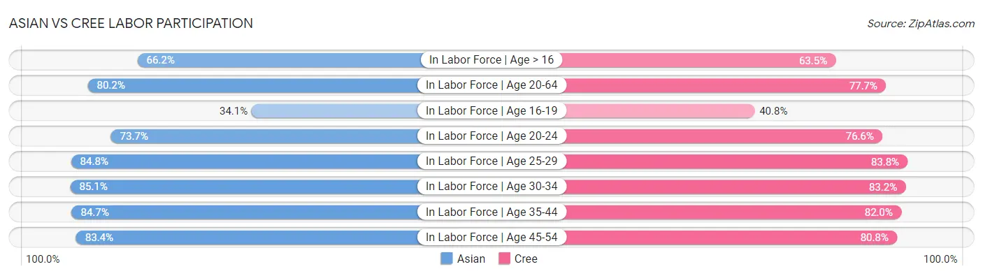 Asian vs Cree Labor Participation