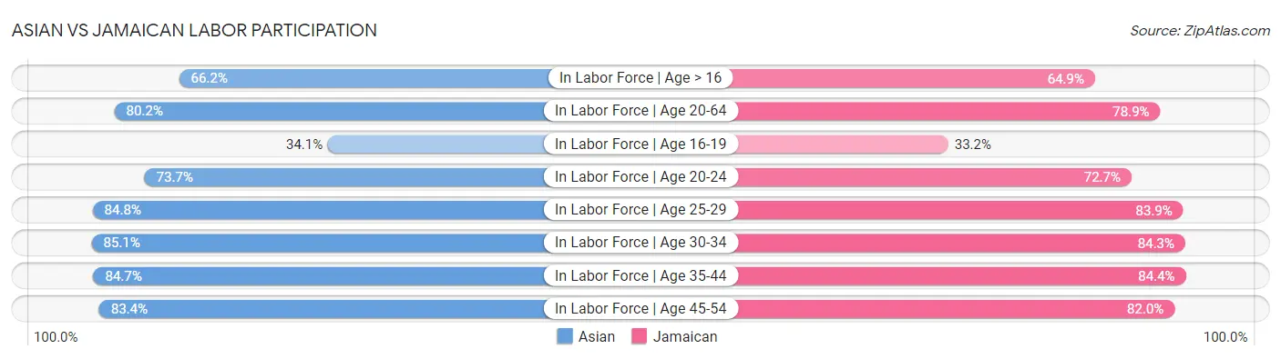 Asian vs Jamaican Labor Participation