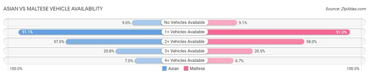 Asian vs Maltese Vehicle Availability