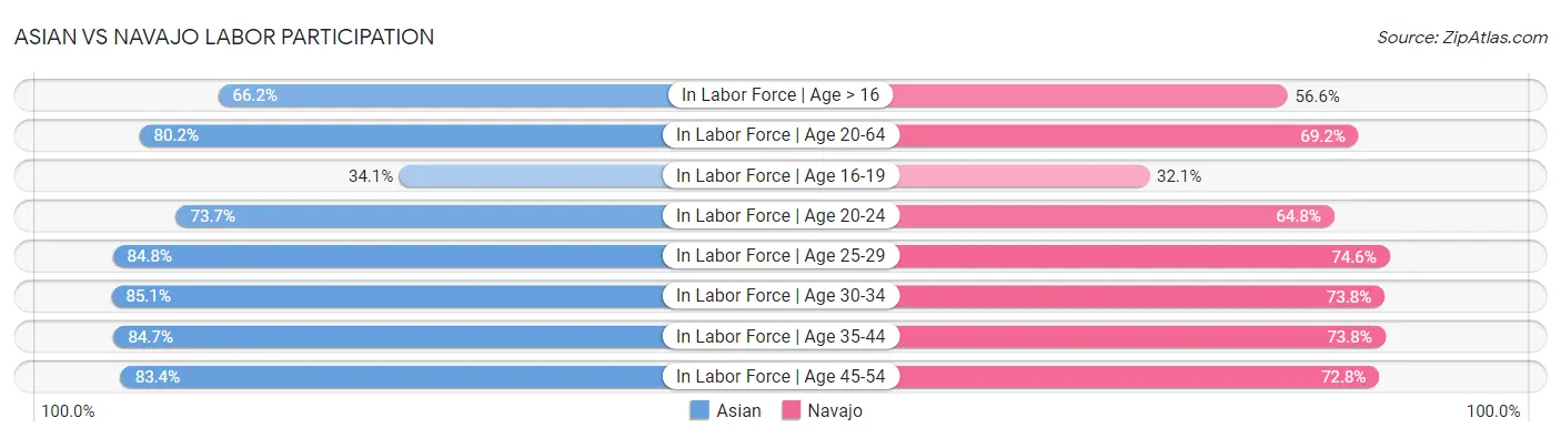 Asian vs Navajo Labor Participation