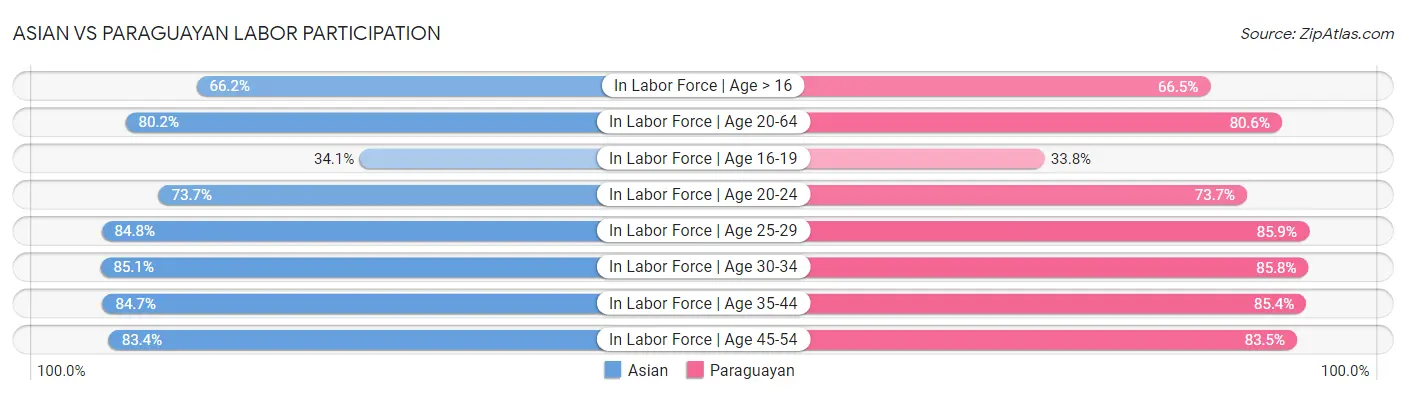 Asian vs Paraguayan Labor Participation