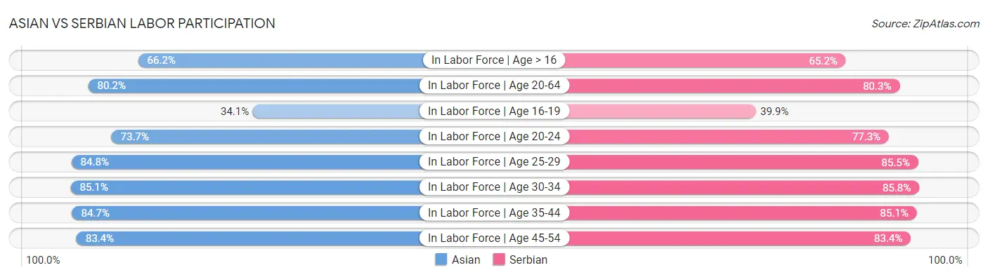 Asian vs Serbian Labor Participation